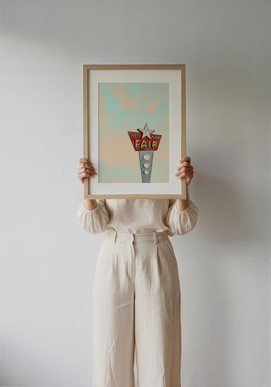 South Plains Fair Lubbock art print by Betsy Crum — framed with velvet mat