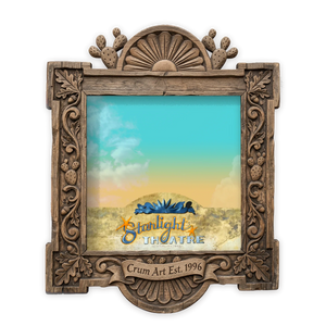 Starlight Lounge Night Sky — Big Bend art print by Betsy Crum in a square carved wood frame