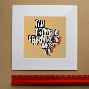 Stevie Ray Vaughan Quote Print | Betsy Crum | Crum Art in matted square frame mockup