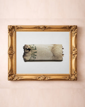 Mildred's Last Cigarette still life photograph by Betsy Crum in a gold frame — Camel unfiltered, Texas nostalgia art