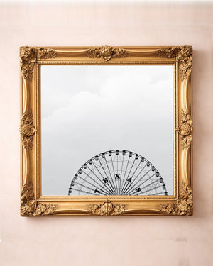 Texas Star Ferris Wheel — Texas art print by Betsy Crum in a square gold frame