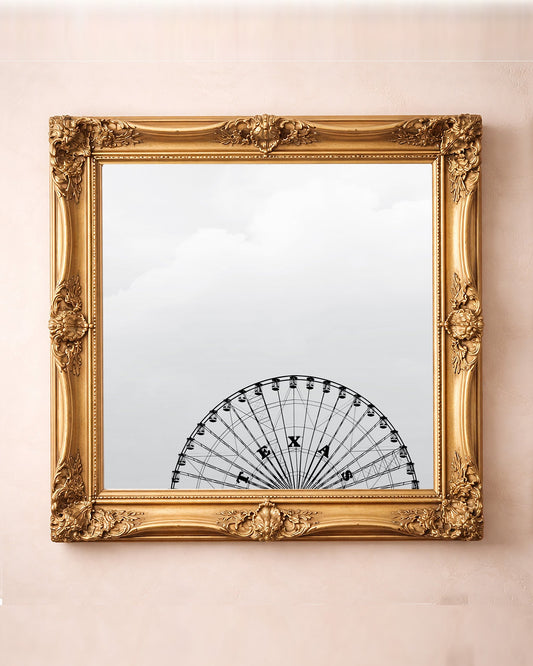 Texas Star Ferris Wheel — Texas art print by Betsy Crum in a square gold frame