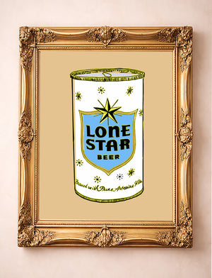 Lone Star Nine Cans Pop shown framed by Crum Art
