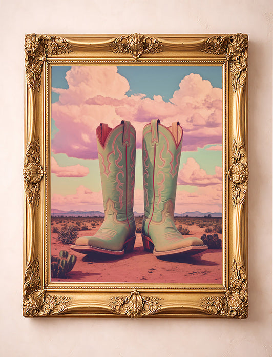Marfa Boots shown framed by Crum Art