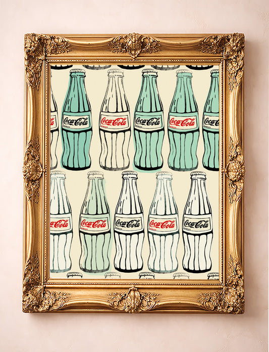 Coca-Cola Refresco art print in gold frame, Mexican Coke kitchen wall art by Betsy Crum