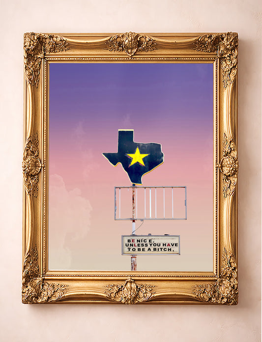Texas Art Print - Big Texas Sky Be Nice...Western Wall Art | Western Wall Decor  | Betsy Crum Art