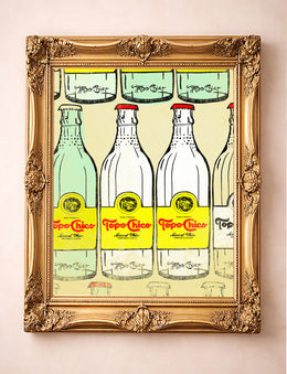 Topo Chico Made In Mexico Bottle shown framed by Crum Art