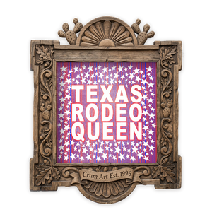 Rodeo Art | Texas Rodeo Queen | Betsy Crum — art print in a carved wood frame, Crum Art