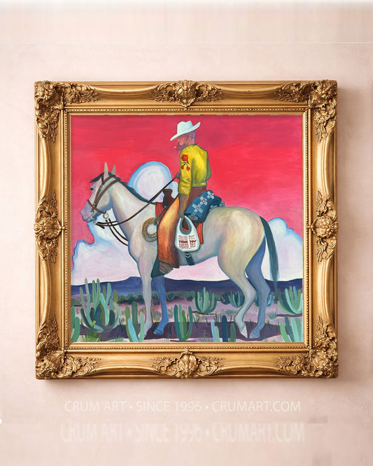 Thank You Horse — square art print by Caya Crum in a square gold frame