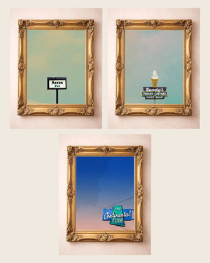 The Austin Neon Set — set of 3 wall art: Saxon Pub Print, Sandy’s Frozen Custard, Continental Club Print by Betsy Crum | Crum Art