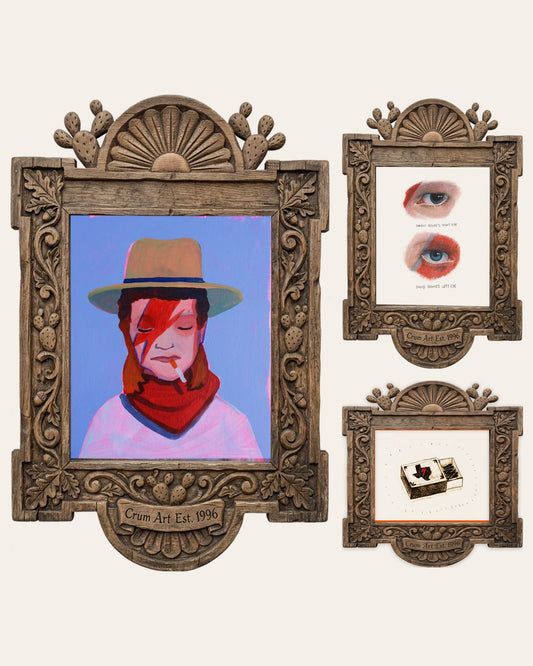 The Bowie Set — set of 3 wall art: Cowboy Bowie Print, Bowie Eyes Study, Bowie Texas Matchbox by Caya Crum | Crum Art