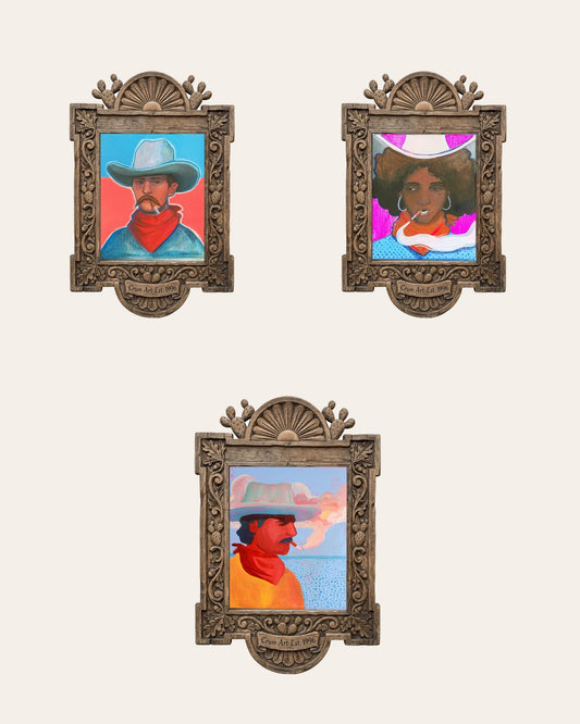 The Bunkhouse Set — set of 3 wall art: Red Headed Stranger, Dorothy, Cash by Caya Crum | Crum Art