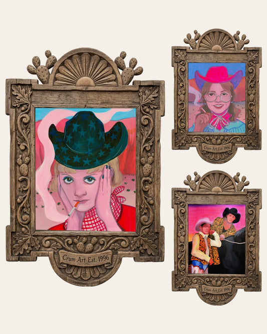 The Cousins Set — set of 3 wall art: Emma, Hanna, The Cowboy Gaze Print by Caya Crum | Crum Art