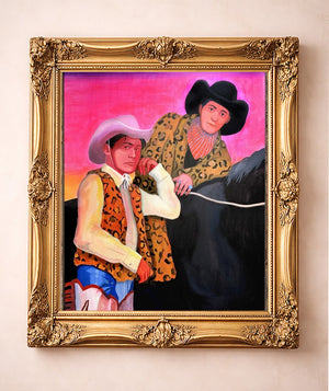 The Cowboy Gaze Print — art print by Caya Crum in a gold frame