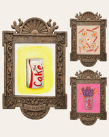 The Diet Coke Set — set of 3 kitchen wall art prints by Crum Art in carved wood frames, Crum Art