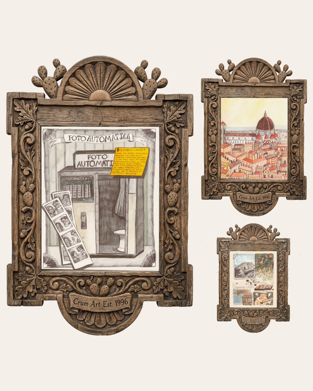The Florence Set — set of 3 wall art: Fotoautomatica Florence, Duomo Florence Sketchbook, Florence Sketchbook by Caya Crum | Crum Art