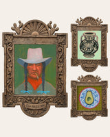 The Greens Set — set of 3 wall art: Tex, Tiger Amphora Mint Green, Avocado on a Chinoiserie Plate by Caya Crum | Crum Art