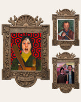 The Overlook Set — set of 3 The Shining prints by Caya Crum in carved wood frames, Crum Art