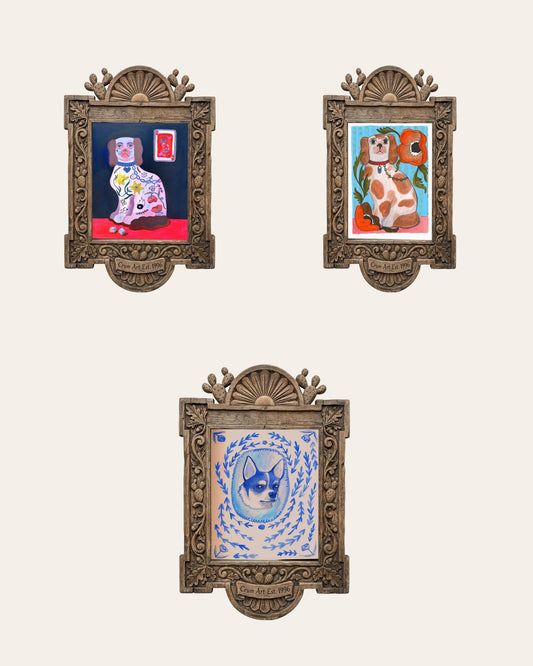 The Preppy Set — set of 3 wall art: Preppy Dog, Cavalier King Charles, Edith Dare the Chihuahua by Caya Crum | Crum Art
