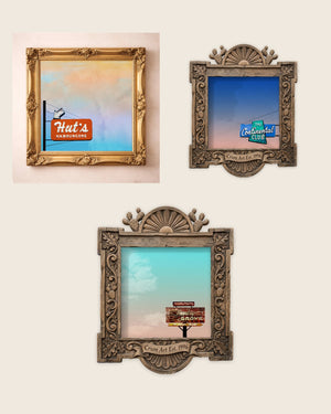 The South Austin Set — set of 3 wall art: Hut's Hamburgers Print, Continental Club Print, Square, Shady Grove Print by Betsy Crum | Crum Art