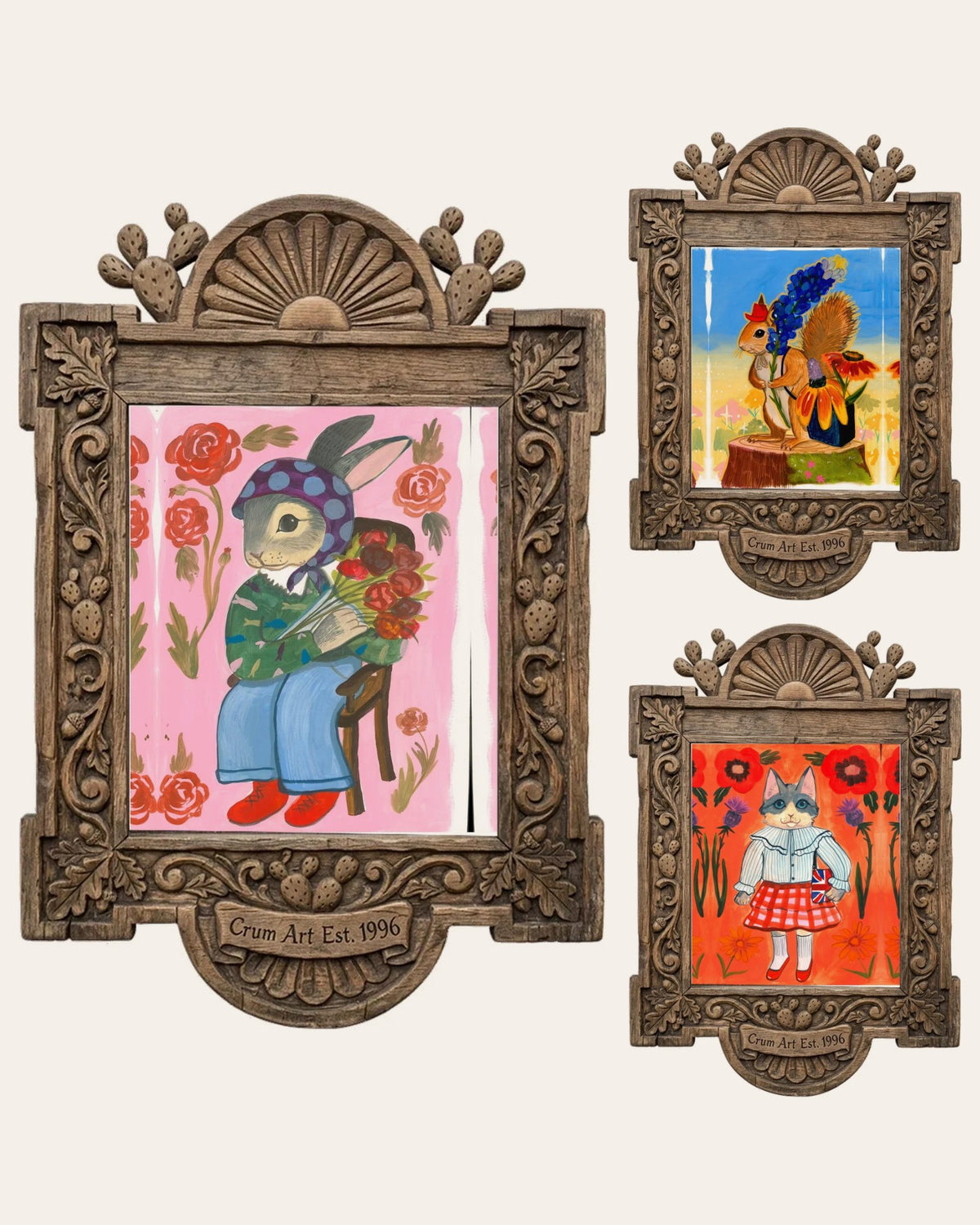 The Storybook Set — three framed Caya Crum art prints