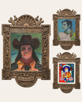 The Texas Music Set — set of 3 music wall art prints by Caya Crum in carved wood frames, Crum Art