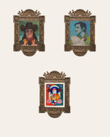 The Texas Music Set — set of 3 music wall art prints by Caya Crum in carved wood frames, Crum Art
