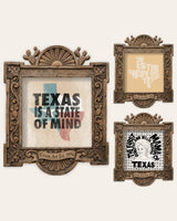 The Texas Set — set of 3 wall art: Texas State of Mind, This Is the Shape of Texas, Ann Richards Quote by Betsy Crum | Crum Art