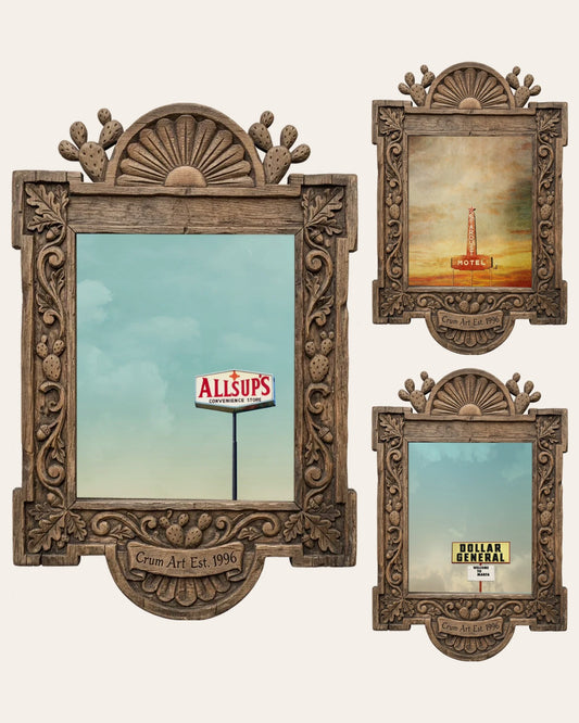 The West Texas Set — set of 3 wall art: Allsup's Under a Big Sky, Stardust Sign, Dollar General Marfa by Betsy Crum | Crum Art
