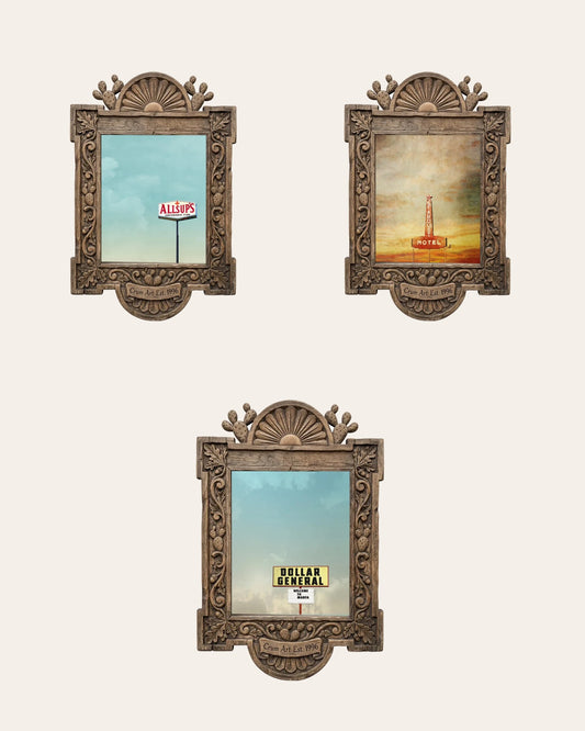 The West Texas Set — set of 3 wall art: Allsup's Under a Big Sky, Stardust Sign, Dollar General Marfa by Betsy Crum | Crum Art