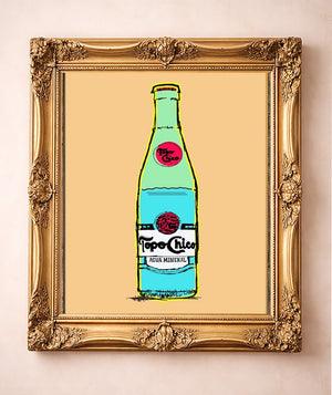 Line Drawing Bottle Print — art print by Betsy Crum in a gold frame