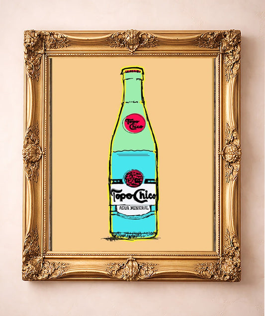 Line Drawing Bottle Print — art print by Betsy Crum in a gold frame