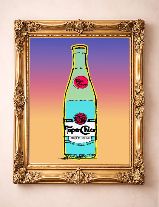 Topo Chico Art - West Texas Sunset Gradient Bottle Print | Betsy Crum Art