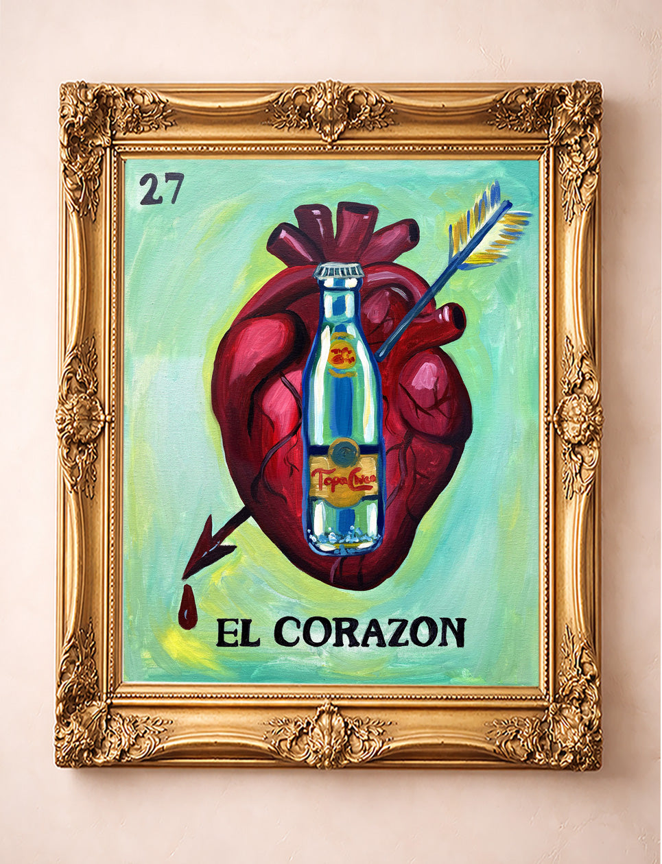 Topo Chico Art - Lotería El Corazón Print | Caya Crum Art