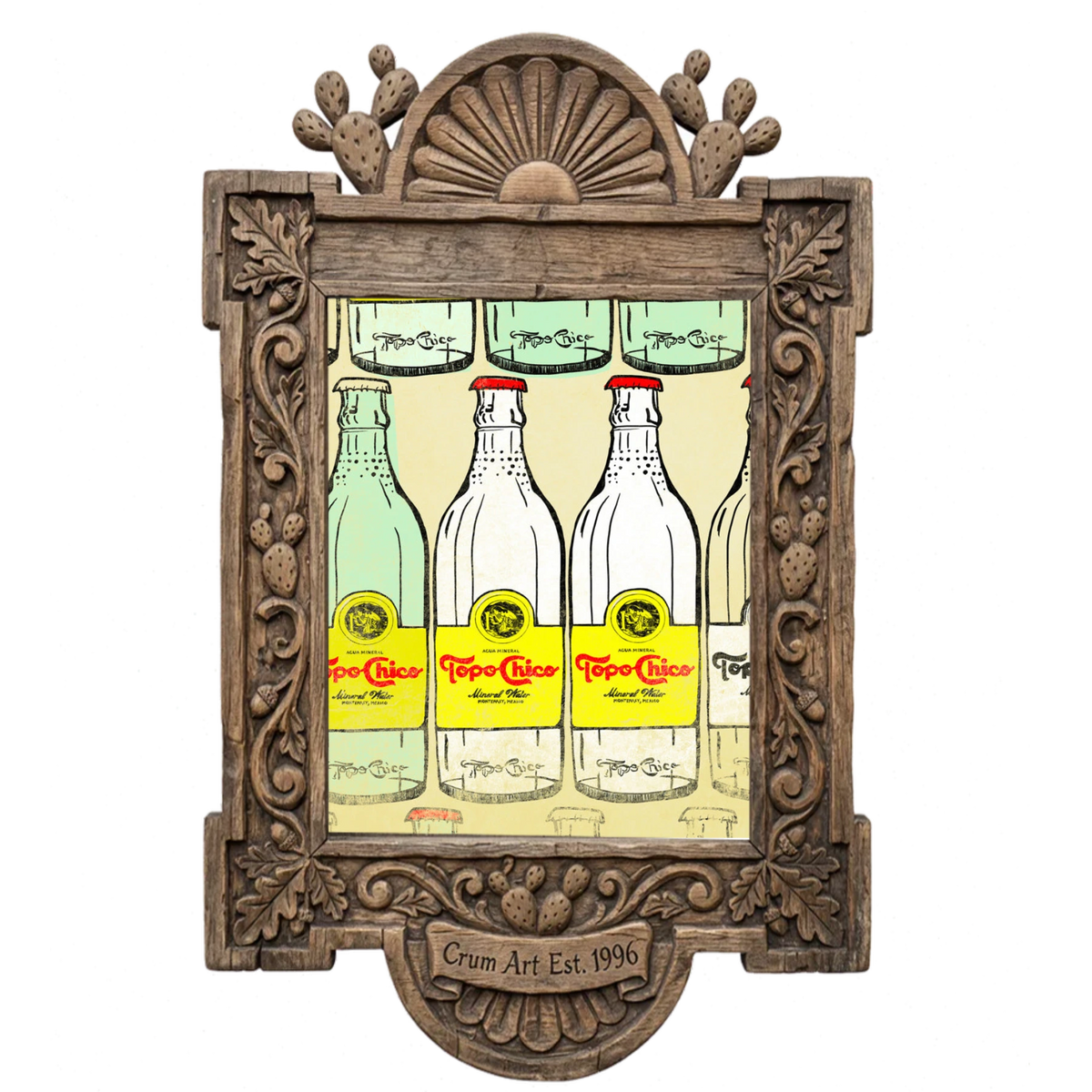 Made in Mexico Print — art print by Betsy Crum in a carved wood frame