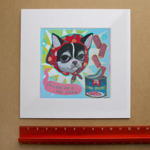Vienna Sausage Chihuahua Food + Dog Art Print | Caya Crum | Crum Art in matted square frame mockup