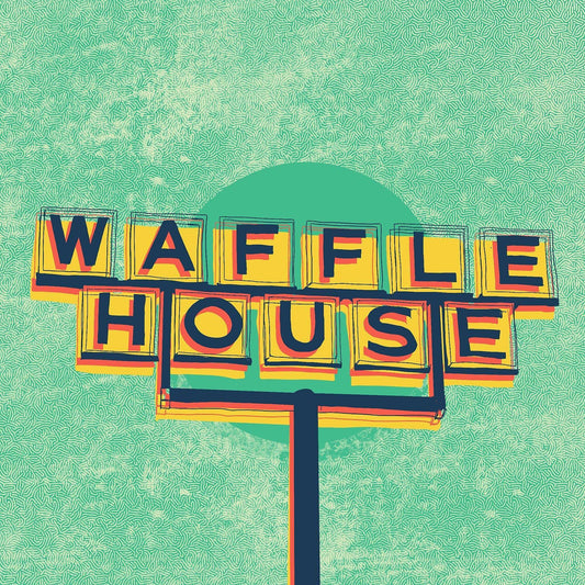Waffle House Art Print roadside Americana wall art by Caya Crum on cotton rag paper