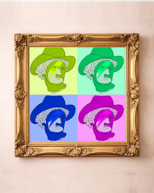 Crum Art Print in a Gold style. Warhol Romanesque Greco Roman Art Print by Fort Worth Texas artist Caya Crum. This Texas Art Print is made in Texas.