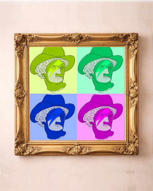Crum Art Print in a Gold style. Warhol Romanesque Greco Roman Art Print by Fort Worth Texas artist Caya Crum. This Texas Art Print is made in Texas.