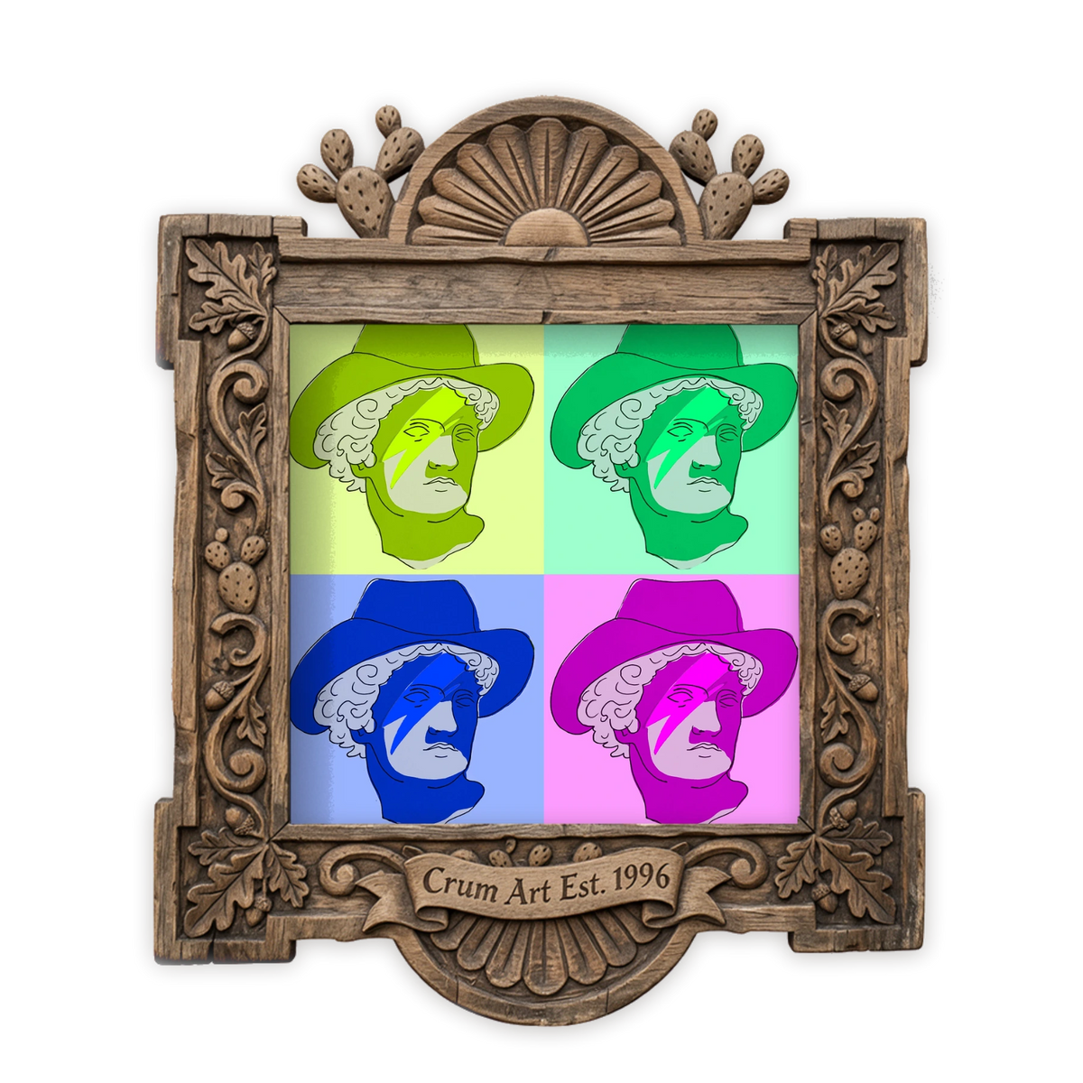 Warhol Romanesque Grid — art print by Caya Crum in a carved wood frame