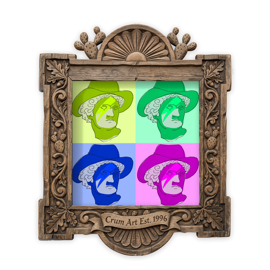 Warhol Romanesque Grid — art print by Caya Crum in a carved wood frame
