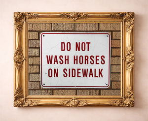 Wash Horses sign Fort Worth photograph by Carl Crum in a gold frame — Will Rogers Coliseum