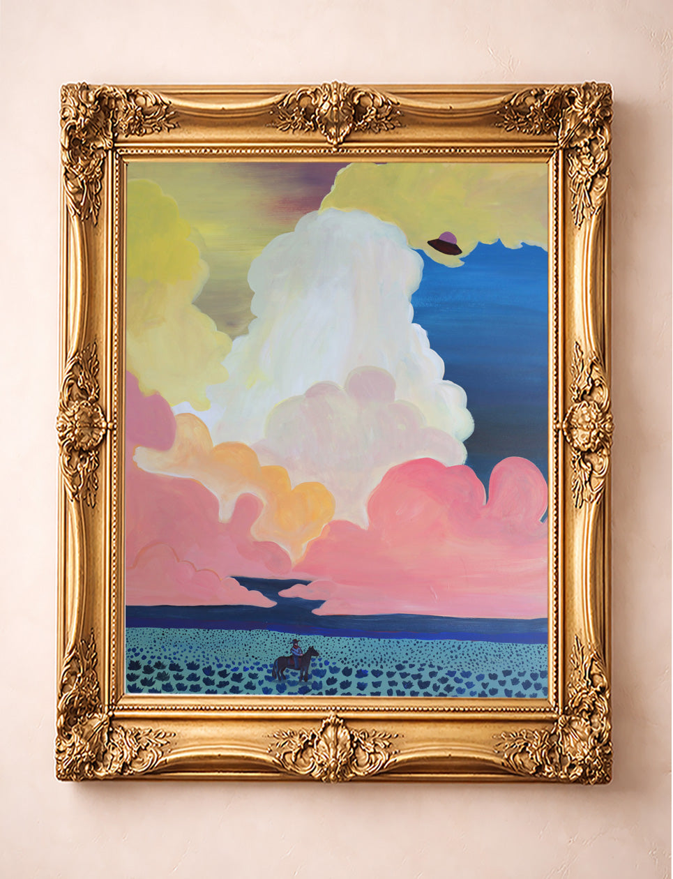 Cosmic Cowboy Ufo shown framed by Crum Art