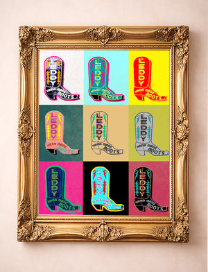 Fort Worth Leddy Boots shown framed by Crum Art